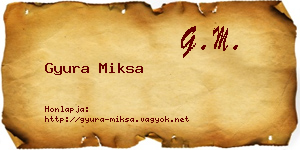 Gyura Miksa névjegykártya